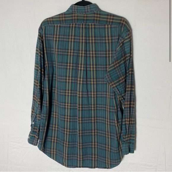 Vintage Polo Ralph Lauren Green Tan Purple Plaid Casual Button Up Shirt S - Picture 2 of 15